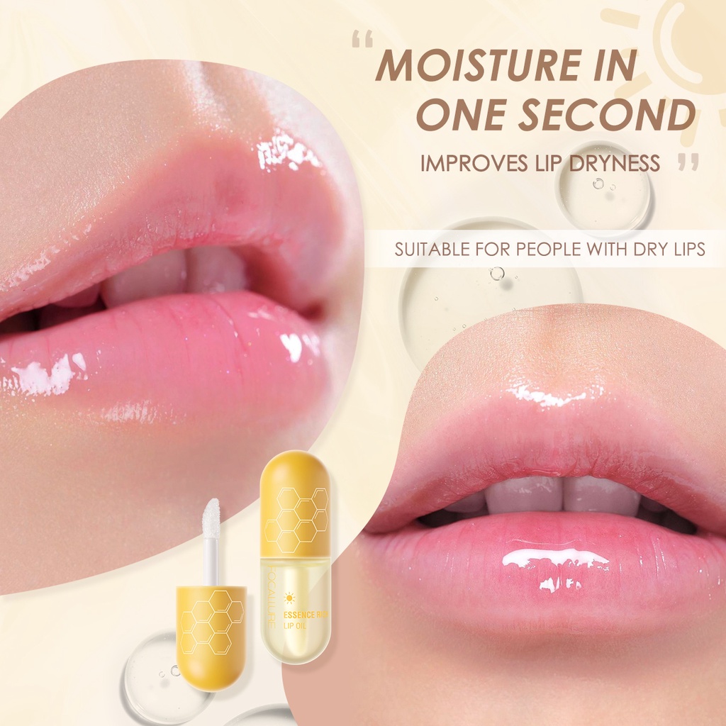 FOCALLURE Pure Natural Lip Oil Soften Moisturized Repaired Multi-uses Waterproof Lip care Memperbaiki Bibir yang Kering