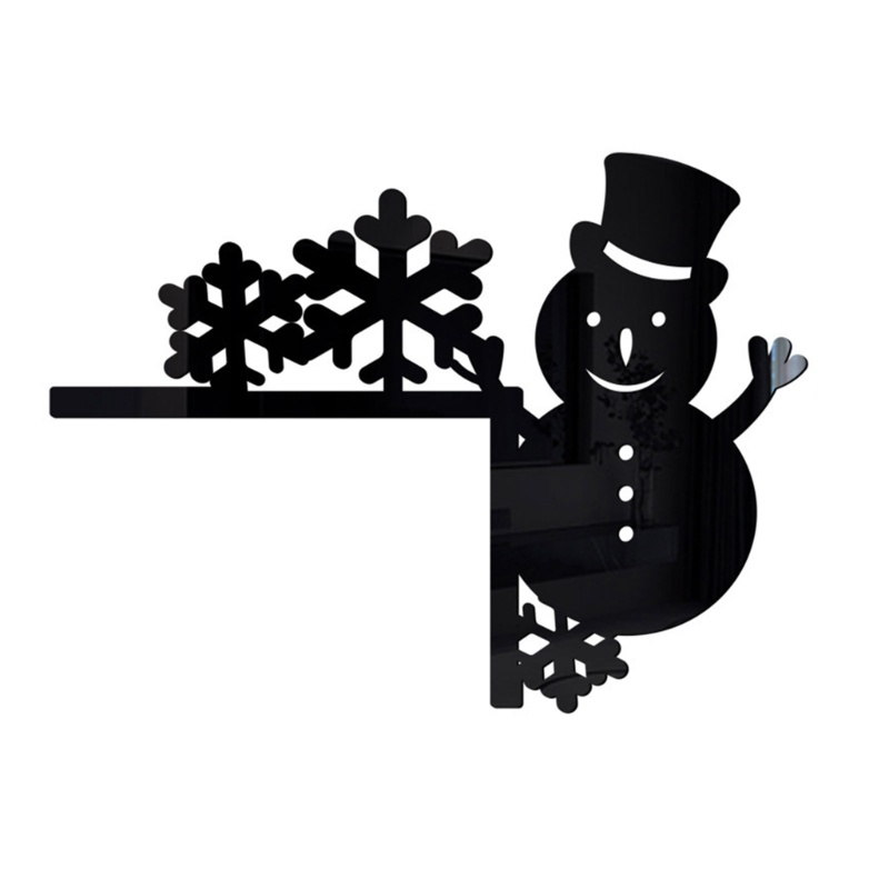 Zzz 4pcs / set Stiker Saklar Lampu Desain Snowman 3D Untuk Dekorasi Natal