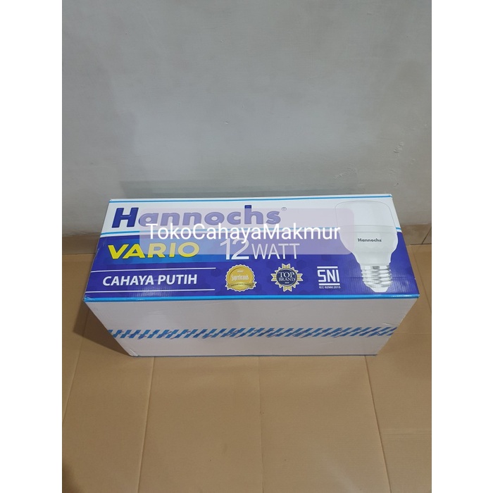 Lampu LED Bohlam Vario 12w 12watt Hannochs Cahaya Putih 1 DUS 100Pcs