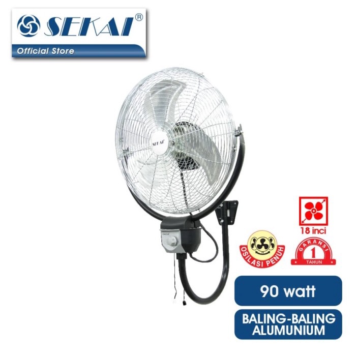 SEKAI Metal Wall Fan HWN1860CO Kipas Dinding 18&quot; HWN 1860 CO