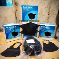 masker duckbill alkindo hitam putih isi 10 pcs / masker alkindo duckbill