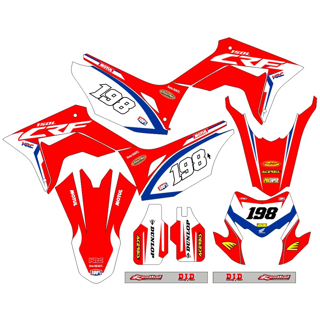 Sticker DECAL CRF 150 L Bisa Custom Stiker Honda CRF 150 L  (13)
