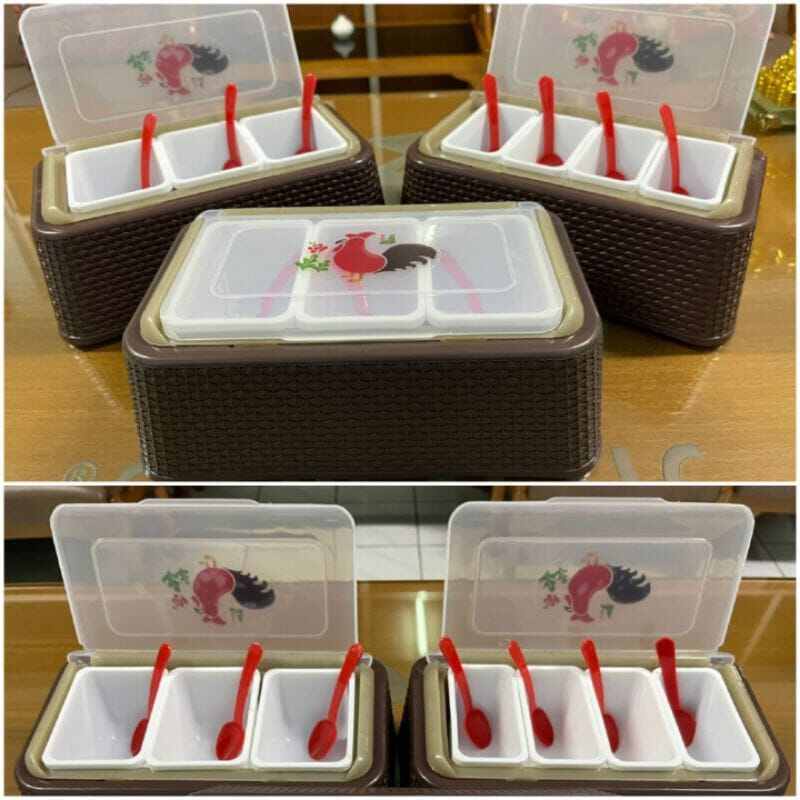 Tempat bumbu dapur plastik/tempat bumbu dapur ayam jago/tempat bumbu dapur murah/Rak bumbu dapur