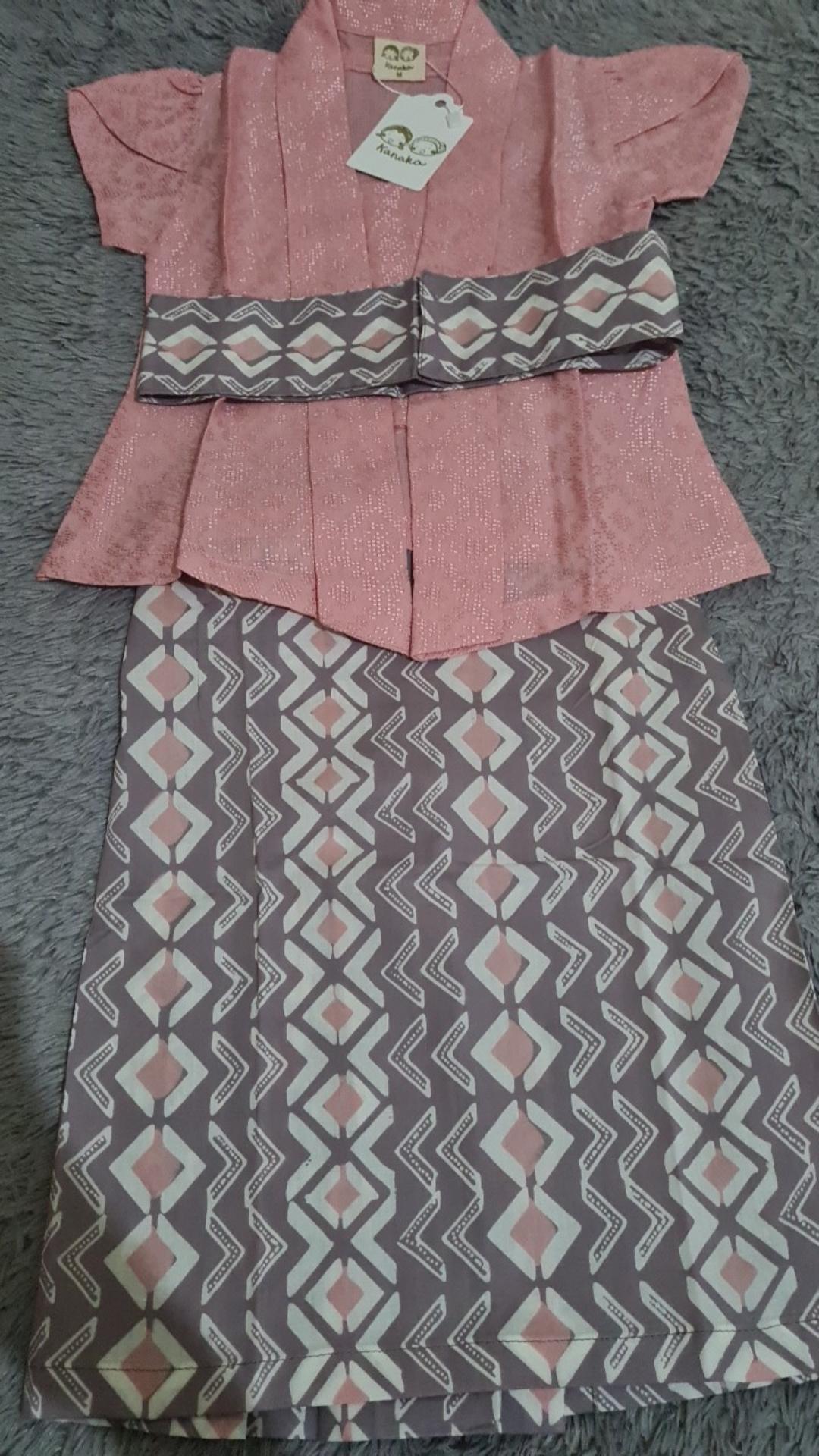 Kebaya Panahan Dusty Pink Batik Anak