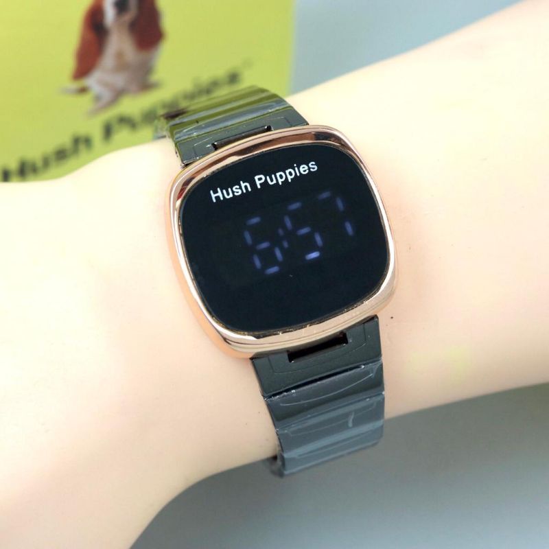 BEST PROMO  Jam Tangan HUSH PUPPIES Led Wanita Steinless Free Box Ori