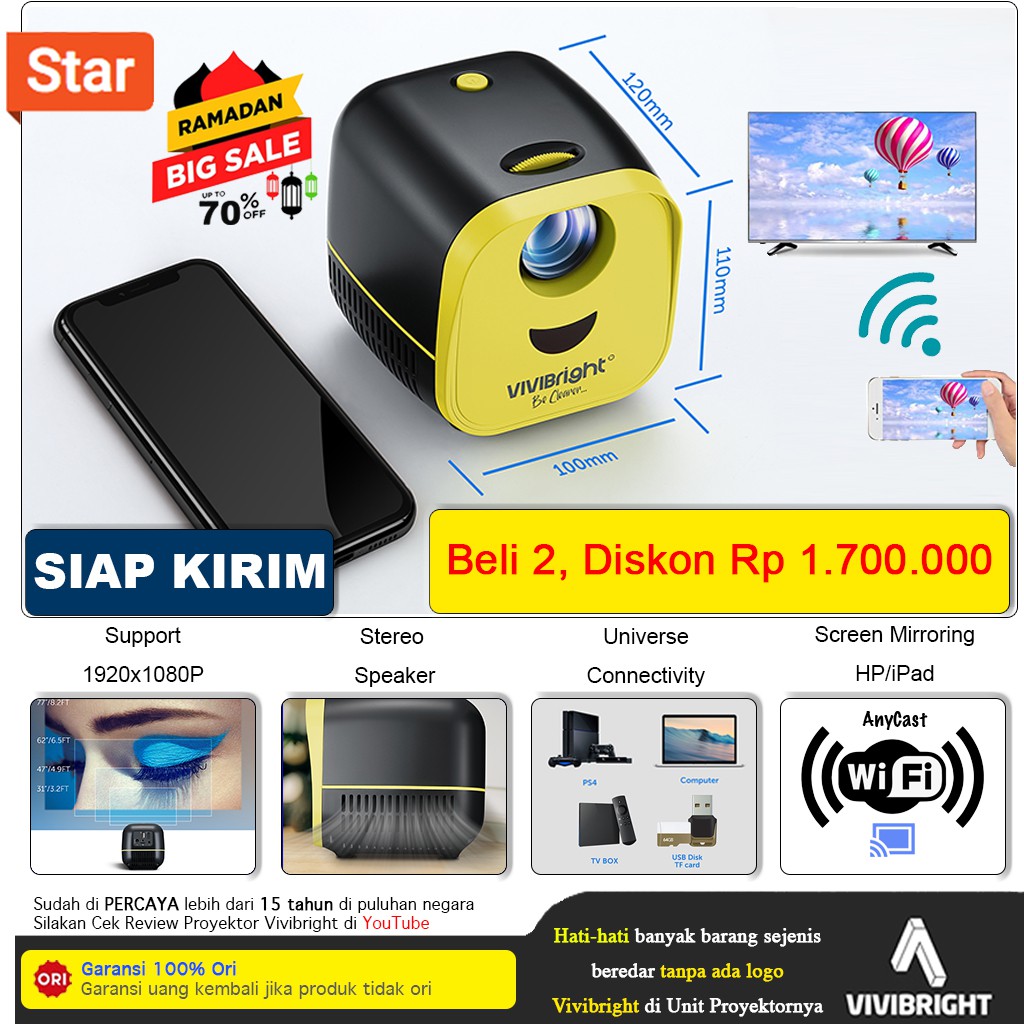 Harga Handphone Proyektor Terbaik Proyektor Pointer Komputer Aksesoris Mei 2021 Shopee Indonesia