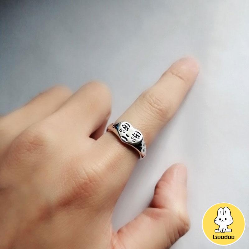 Cincin Wanita Desain Wajah Menangis Kreatif Untuk Malam / Club / Hadiah -Doo