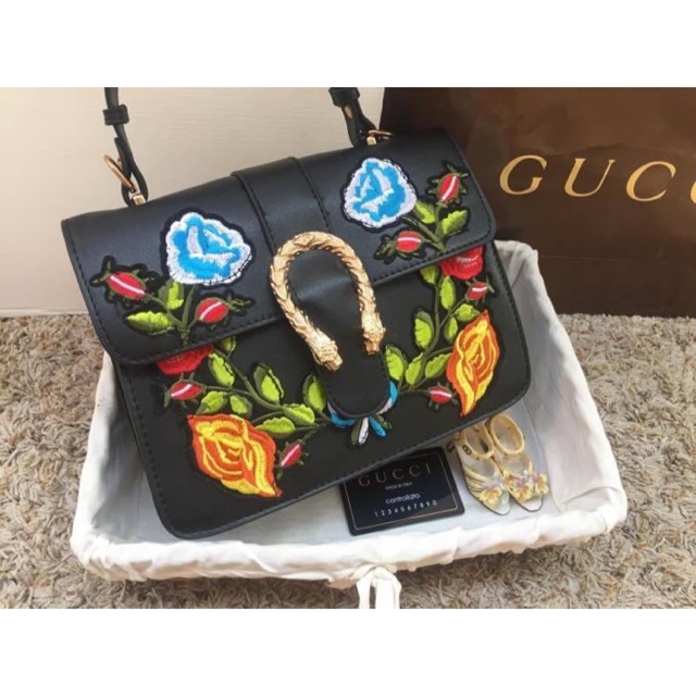 Tas Gucci Top Handle Flower Semi Premium / Tas Trendy / Tas Handy / Tas