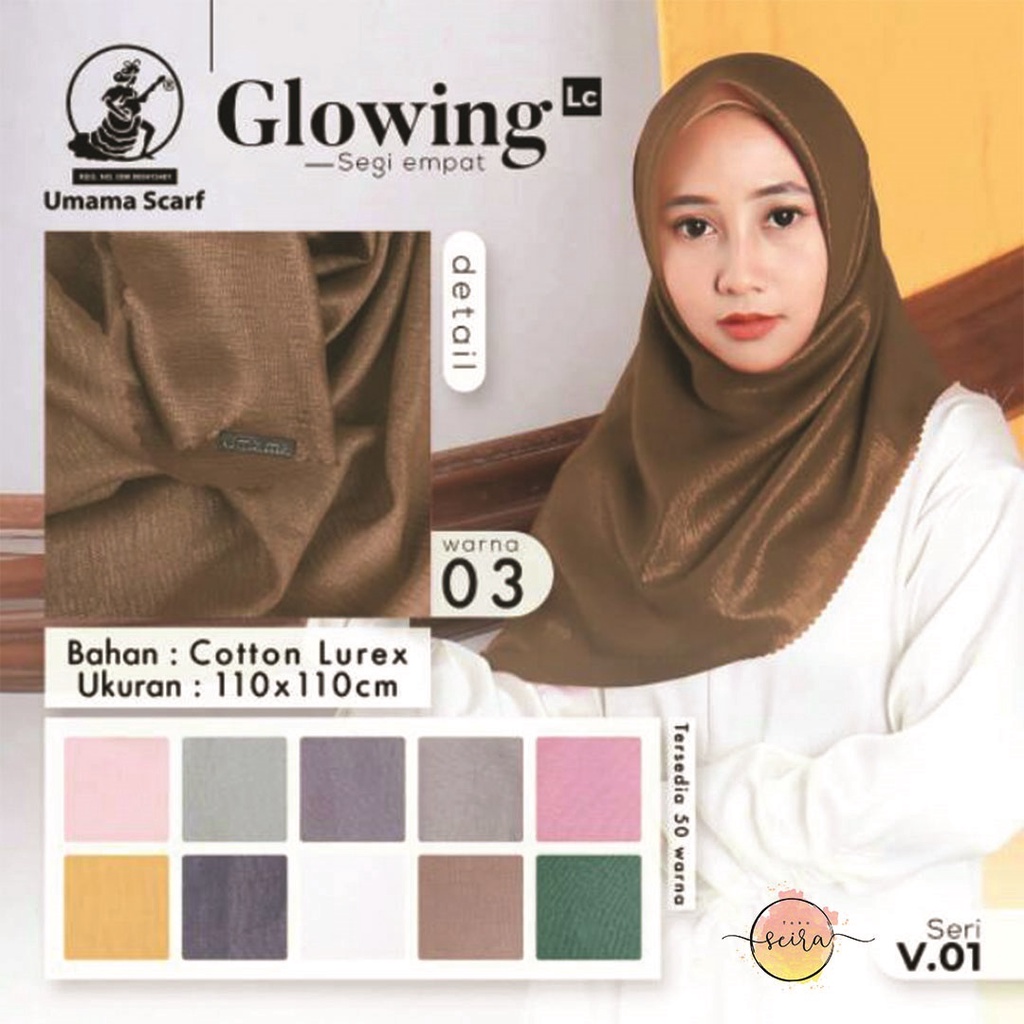 [BISA COD] Umama Kerudung / Hijab Glowing Laser Cut (LC) Part 1 (Bisa Pilih Warna)