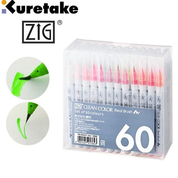 

[[COD]] Kuretake Clean Color Real Brush Pen - 60 Color Set PRODUK TERBATAS Kode 1440