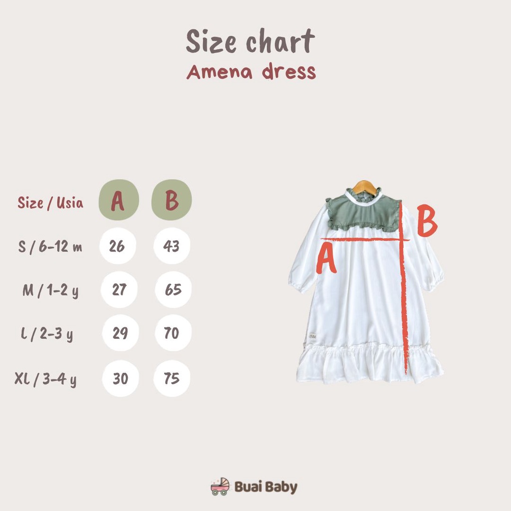 Buai - Amena Dress Raya series Bahan Rayon Premium