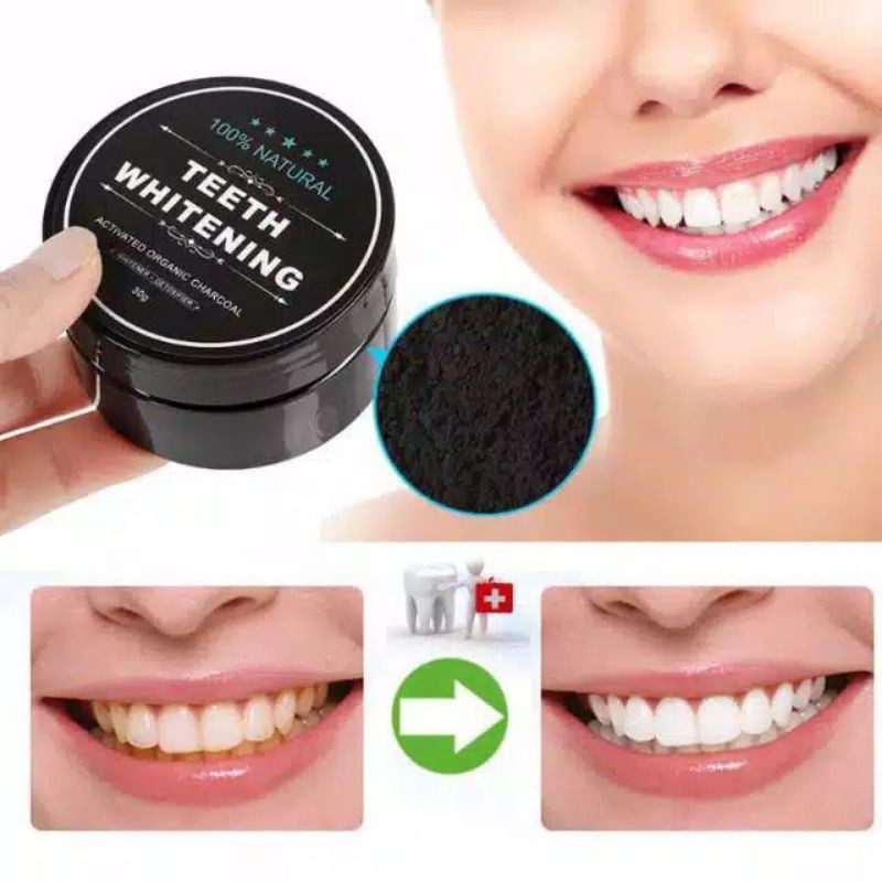 [ORIGINAL] PEMUTIH GIGI ALAMI / SUPER TEETH WHITENING ACTIVED CHARCOAL POWDER