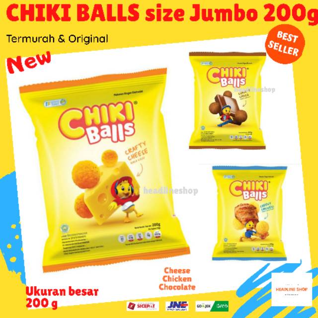 

CHIKI BALLS Indofood ukuran jumbo 200 gram Size Besar dan kemasan ORIGINAL/ Ball Size - 1 pcs 200 gr