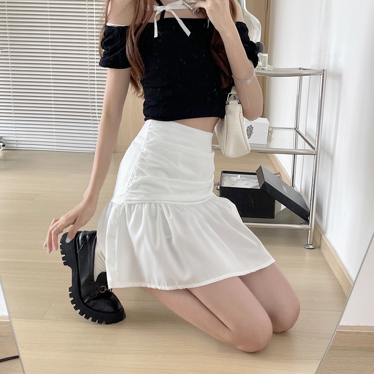 #Sisjuly# Baru Tinggi Pinggang Irregular Pleated Musim PanasAKata Hip Tas Bermartabat Rasa Desain Sesuai denga