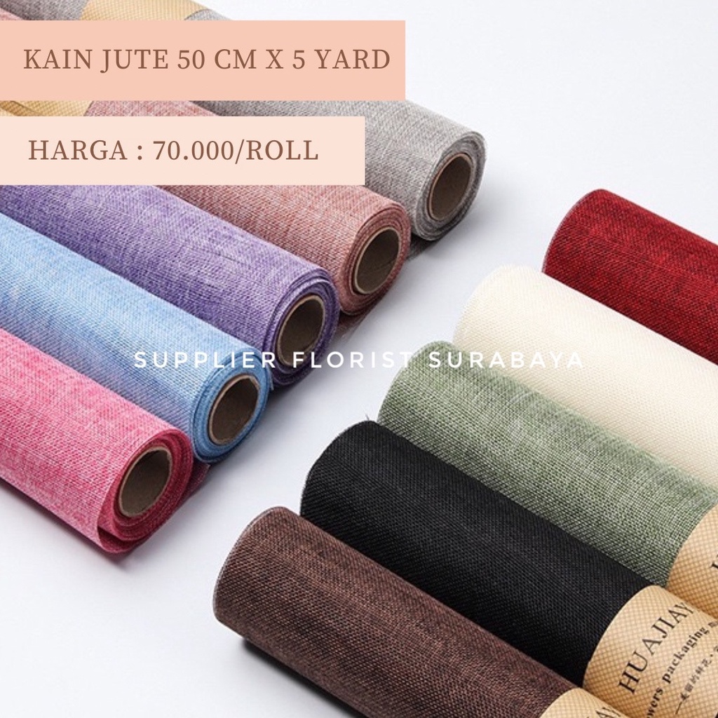 Flower Wrap Bunga Paper Jute Korea / Karung Goni / Mesh Roll / DIY Flower/ Kertas Bunga Korea