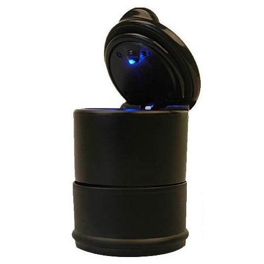 Noctilucent ABS Car Ashtray with LED Light Model A - 4S HITAM