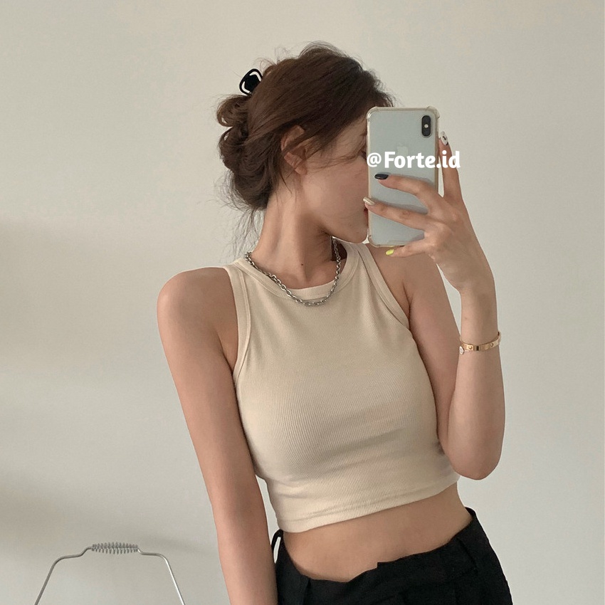 Tanktop Wanita Polos Crop Top Korean Style Baju Wanita