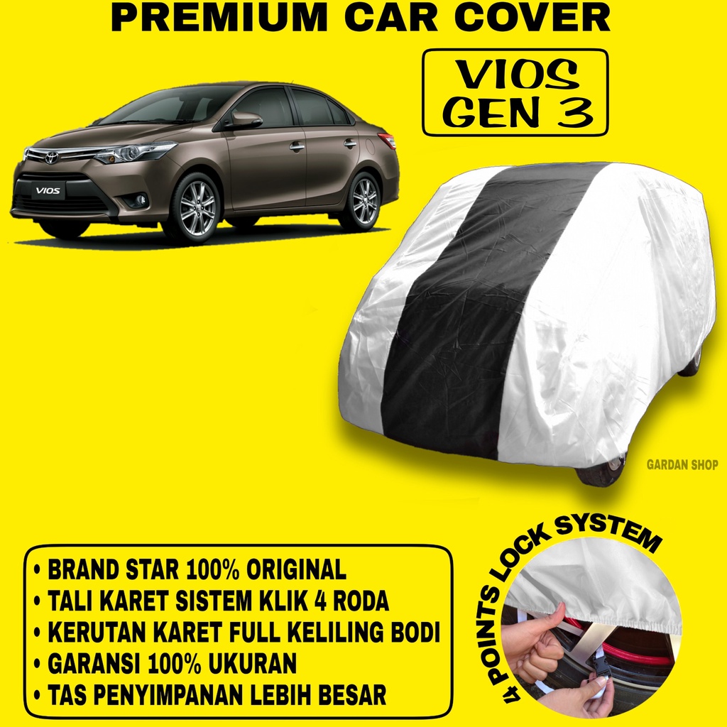 Body Cover VIOS GEN 3 SILVER HITAM Penutup Bodi Mobil Vios Gen 3 Waterproof PREMIUM