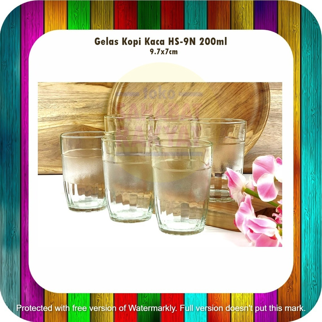 [6pcs] Gelas Kaca Kopi HS-9N 200ml