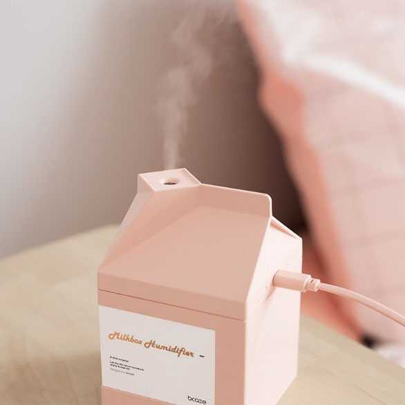 Humidifier Desain Kotak Susu Ultrasonic Nano Atom Tidak Berisik Milk Box Air Ultrasonic USB 260ML - XOHX25PN