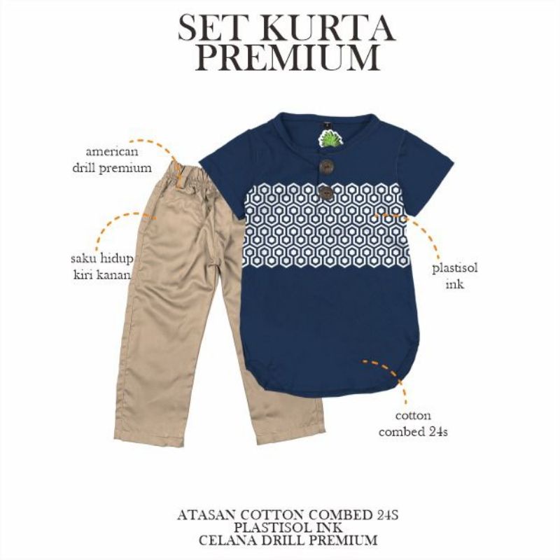 Pineapple Setelan Kurta Chino Setelan Anak Laki Laki Usia 4  Sd 12 Tahun -KBS