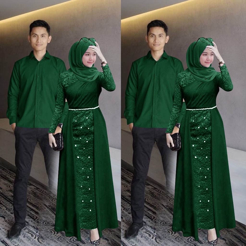 Couple Lovisa Baju Muslim Brukat Pasangan Pria Wanita