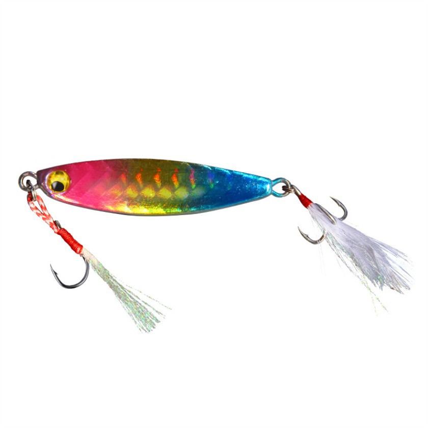 Shengyao 1Pcs Umpan Pancing Laser Metal Lead Jig Swimbait 7g/10g/15g/20g Fishing Lure Ikan Bass Bait Sinking Jigging Laser Jigging Timbal Logam Jig Lambat Jigging / Trolling Sendok Logam Fishing Lure