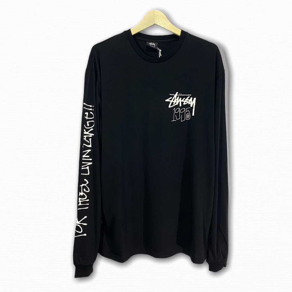 STUSSY LIVIN LARGE LONG SLEEVE BLACK