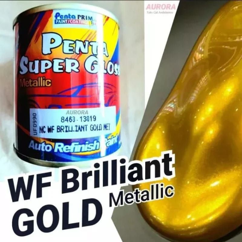 Cat Penta Super Gloss 200gr Emas Metalic WF Brilliant Gold Met Metalik Metallic Mas Brilian Gold