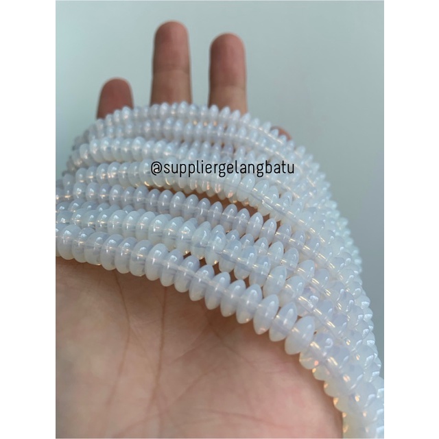 batu rondelle Stone Beads 3 x 8mm moonstone opalite pembatas tasbih