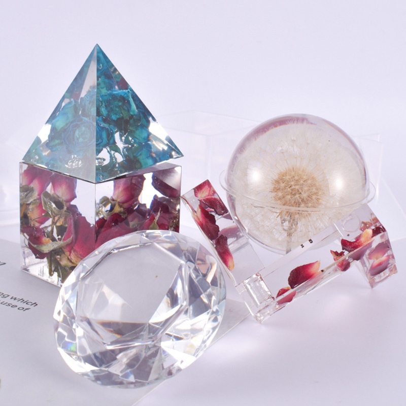 Siy Cetakan Resin Bentuk Piramidabulatpersegi Bahan Silikon Untuk DIY Perhiasan