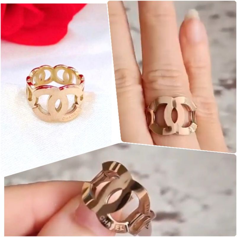 Cincin Titanium asli Rosegold bahan tebal Anti karat Ring Stainless steel ori Premium Quality Ct021