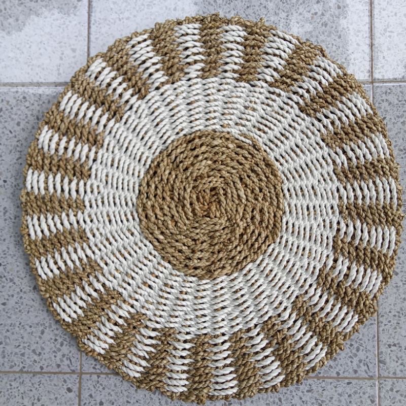 Taplak/Tikar Mini Natural seagrass 50cm motif Random