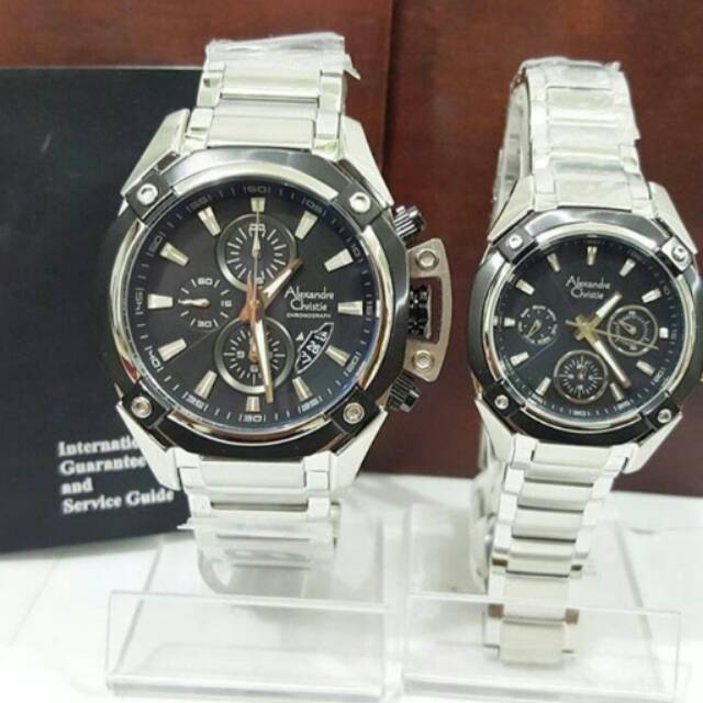 Jam Tangan Alexandre Christie AC6225 Original Couple Silver