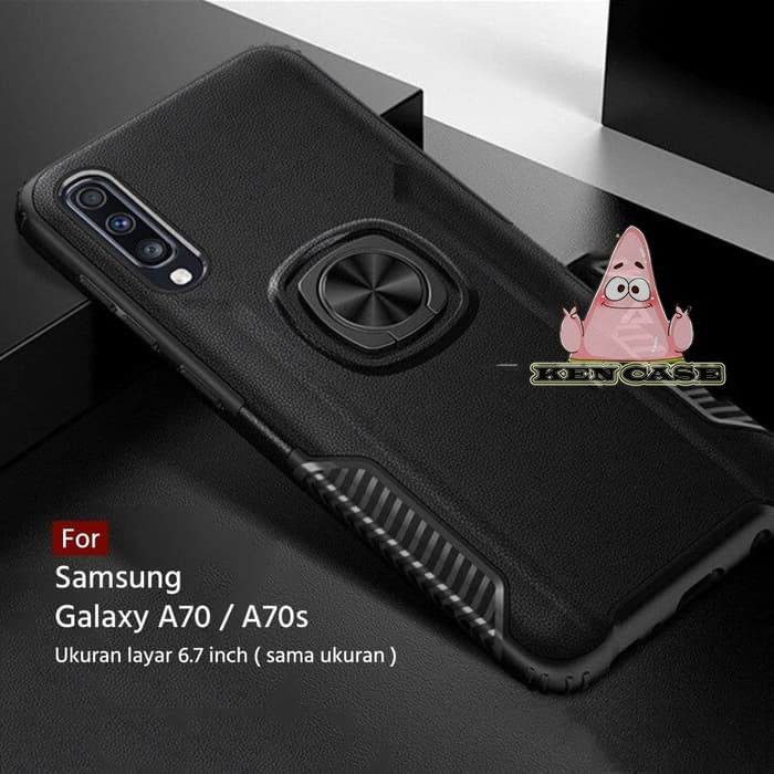 Case Samsung A70 Hardcase Ring Thunder Carbon - Thunder Armor Case