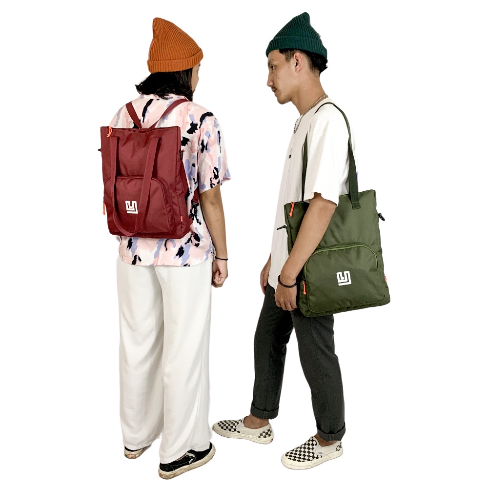 Rancis Jaya - Tote Bag YLTD Resleting | Tas Ransel Unisex Multifungsi | Backpack Onix