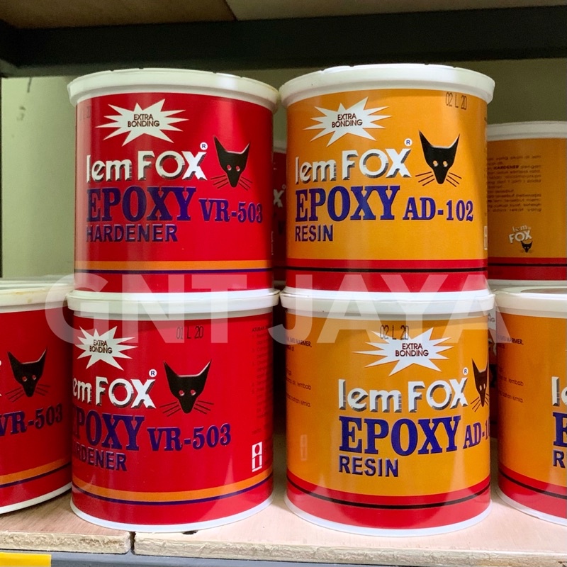 LEM FOX EPOXY 1 SET resin hardener VR-503 AD-102 presto botol merah oranye super kuat 700gram 800gra