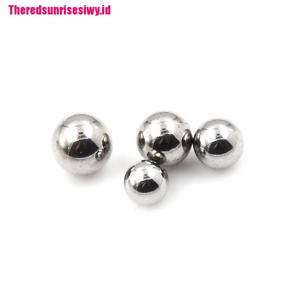 100pcs Bola Bearing Sepeda Pengganti Bahan Baja Warna Silver Ukuran 4 / 4.5 / 5 / 5.5mm