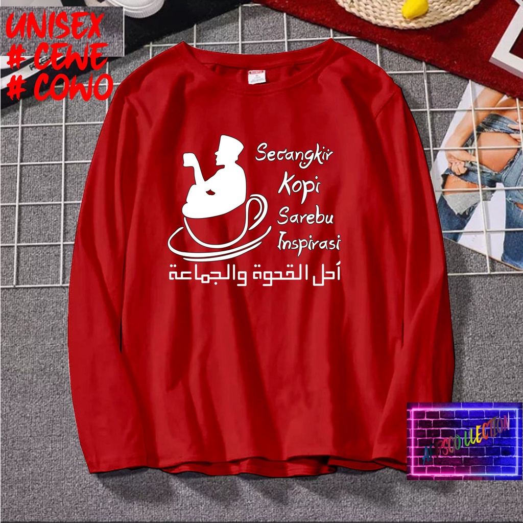 COD/ KAOS SANTRI SECANGKIR KOPI SEREBU/KAOS TULISAN/KAOS SANTRI KEKINIAN/KAOS DAKWAH/KAOS ISLAM/SANTRIWATI/KAOS HITS 2022/KAOS BERGAMBAR KAOS EKSPRESI KAOS PRIA TSHIRT WANITA Santai Crew Neck V-Neck Slim-fitting Polos Setrip Hitam Putih Crew Neck