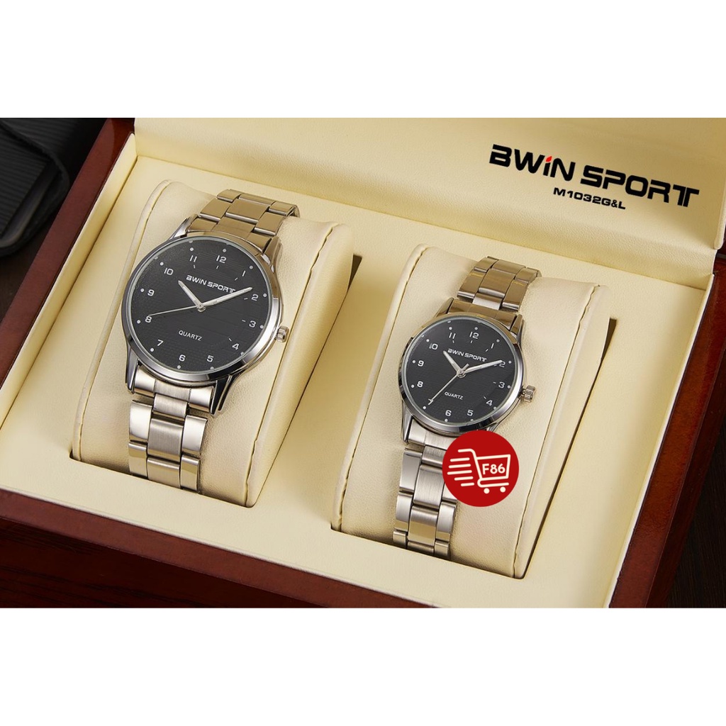 JAM TANGAN PRIA BWIN SPORT RANTAI STAINLESS STELL COUPLE WANITA