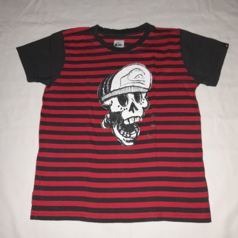 baju kaos quiksilver  anak merah hitam