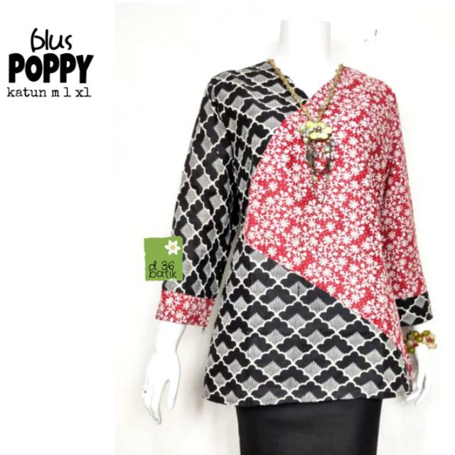 Blus sina poppy batik modetn