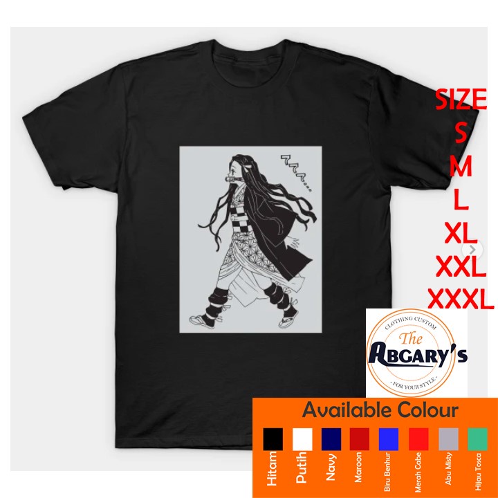 Kaos Wanita Kekinian Wibu Anime Demon Slayer Nezuko Kamado Baju Atasan Cewek Keren kekinian