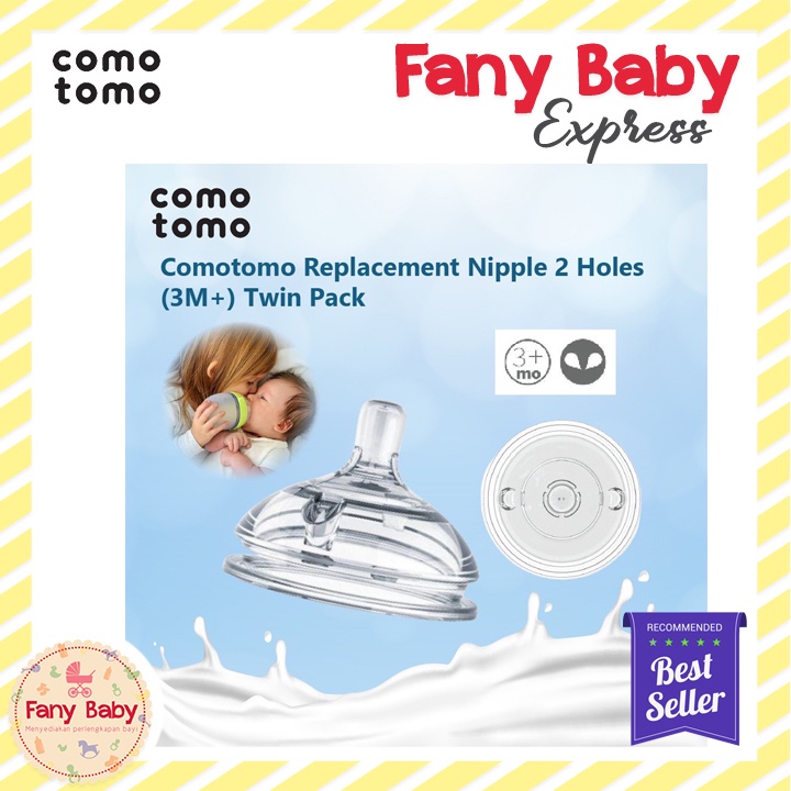 COMOTOMO REPLACEMENT NIPPLE TWIN PACK [1 HOLE - Y CUT]