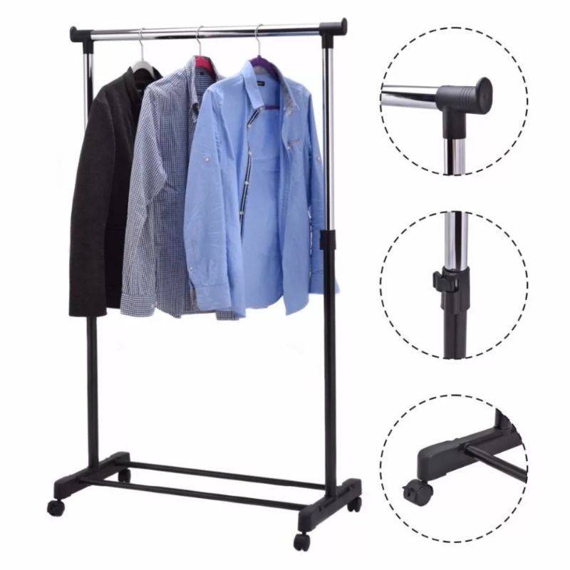 Stand Hanger Gantungan Baju Double Rod Rack