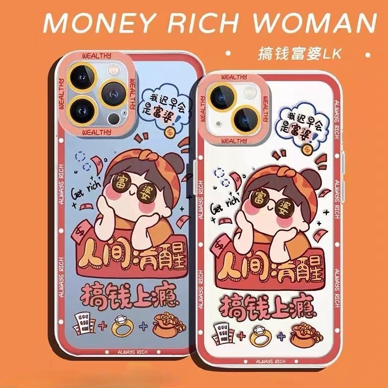 Soft Case Silikon Transparan Motif Wanita Cover IPhone 11 XS XR X 8 7 6 Plus 13 12 Pro Max