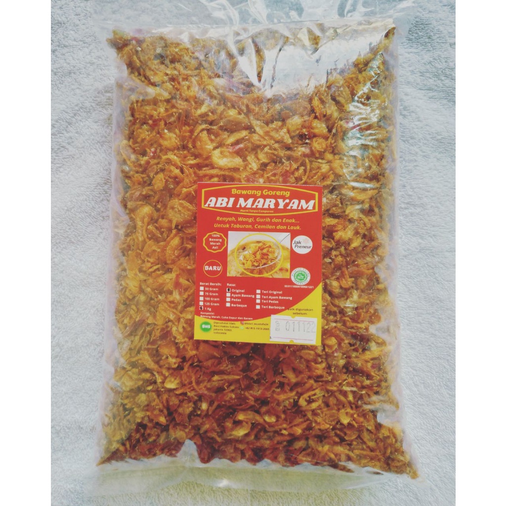 Isi 1 Kg Bawang Merah Goreng Brambang Bagor Asli Brebes Sumenep Palu Berkualias Premiun Murni Crispy