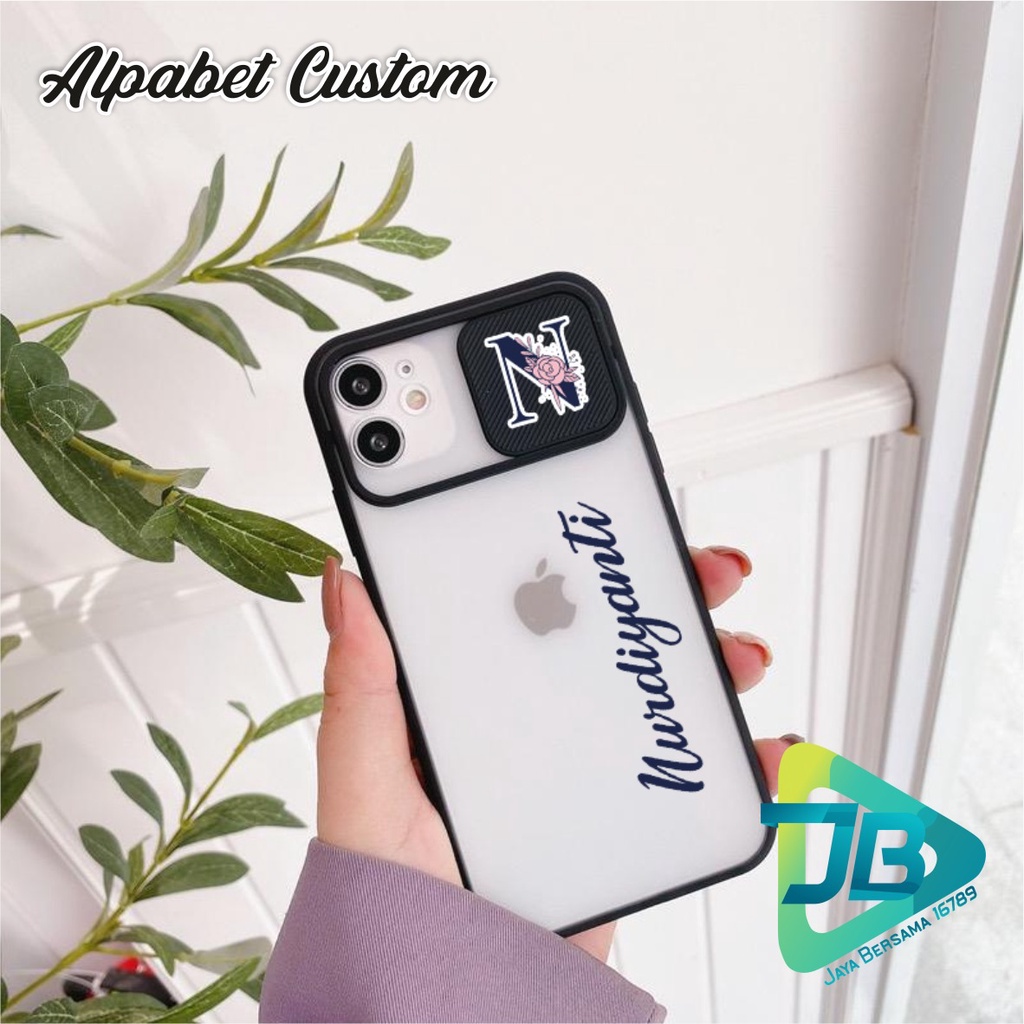 SOFTCASE SLIDE KAMERA ALPABET CUSTOM OPPO VIVO SAMSUNG XIAOMI REALME IPHONE ALL TYPE JB5598