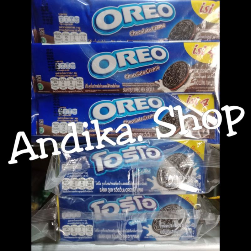 

Oreo biskuit coklat/vanila/stroberi/ice-cream kemasan box isi 12 pcs