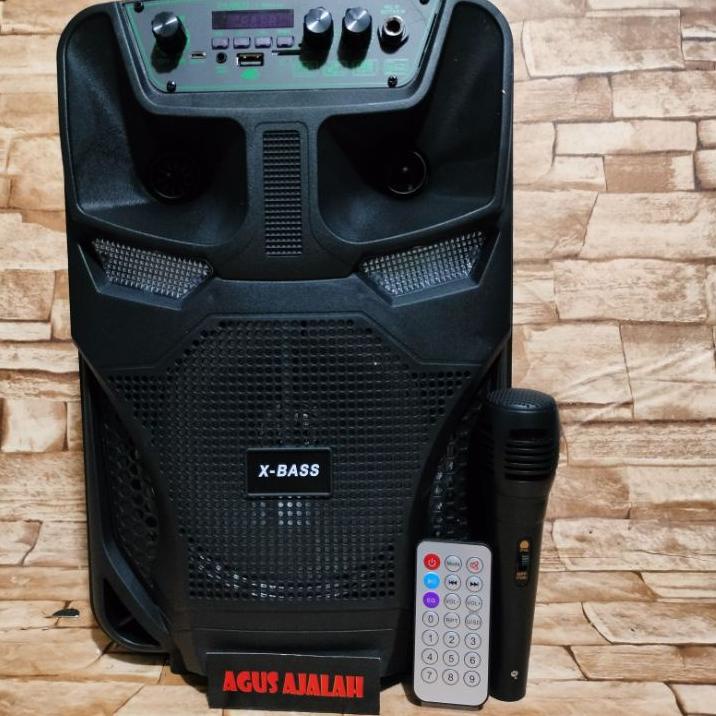 Special Price.. ✅COD SPEAKER BLUETOOTH KARAOKE +MIC KABEL+RADIO FM 1000WATT 8,5IN 8.5INCH FLECO F880